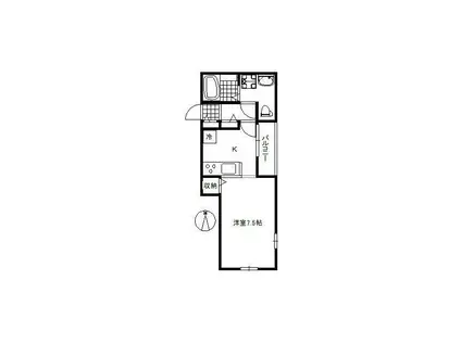 シェーヌエール(1K/2階)の間取り写真