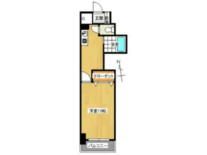 横田第2ビル(1K/4階)の間取り写真