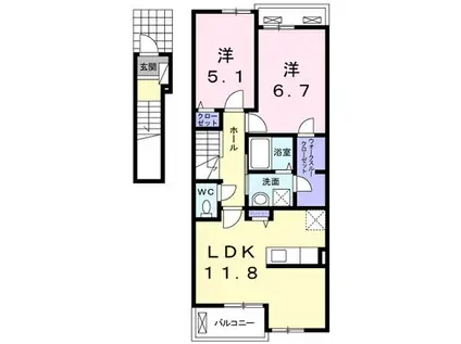 MS GARDEN(2LDK/2階)の間取り写真