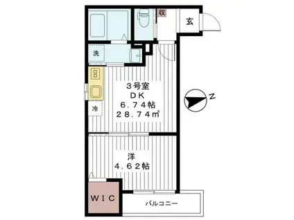 プラーナ八潮(1DK/1階)の間取り写真