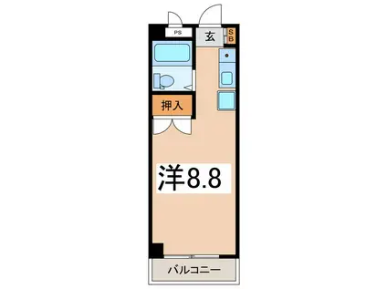 プランタンWADO(ワンルーム/4階)の間取り写真