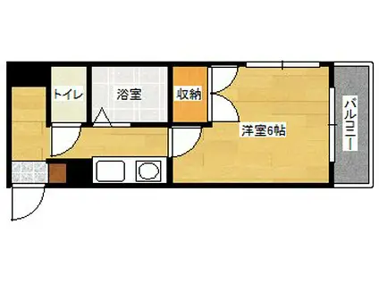 ウエストサイドアベニュー(1K/4階)の間取り写真