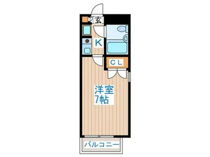 河田町モンプチ(1K/4階)の間取り写真