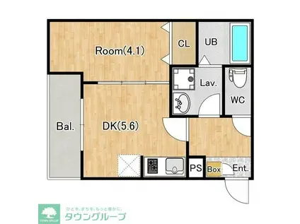 ジーメゾン八王子千人町(1DK/3階)の間取り写真