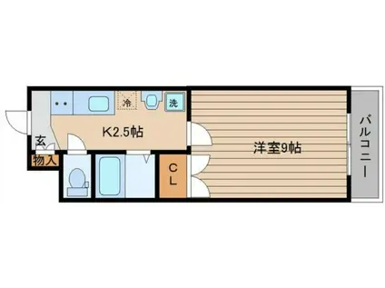 サンフィット南仙台(1K/2階)の間取り写真