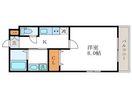 クオリエ京都堀川アネックス(1K/5階)の間取り写真