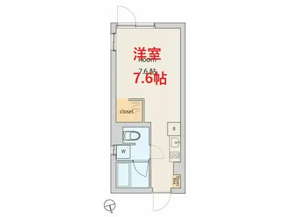 モデリアデイズ柳原(ワンルーム/1階)の間取り写真