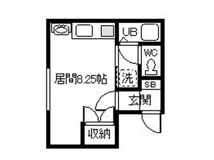 REVERIE(ワンルーム/2階)の間取り写真