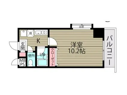 ダイヤマンション(1K/10階)の間取り写真