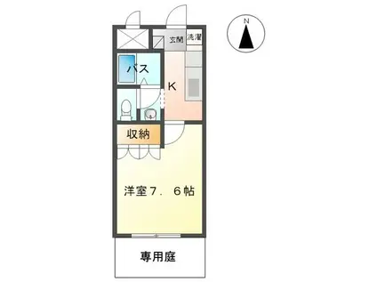 プロニティ・N(1K/1階)の間取り写真