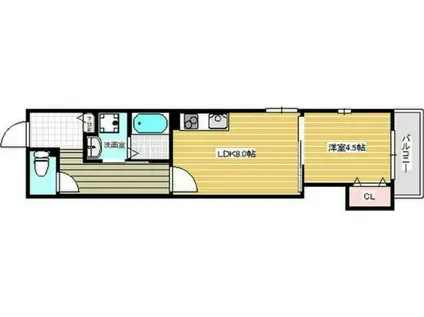 LA VIE BELLE 宝山町II(1LDK/3階)の間取り写真