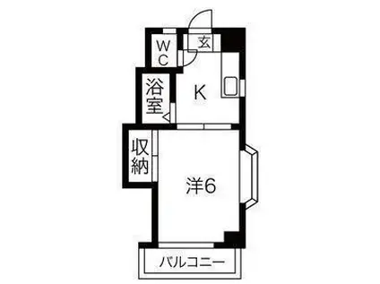 豊徳ハイツ(1K/3階)の間取り写真