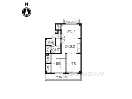 バーベナ光台B棟(3DK/2階)の間取り写真