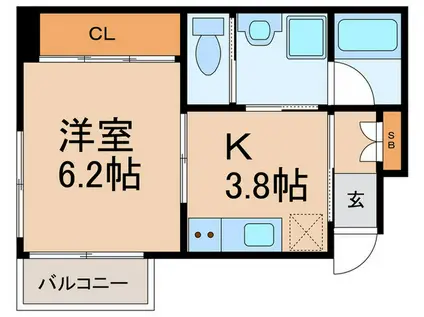 新和313(1K/2階)の間取り写真