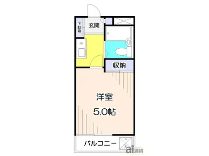 PLENDY清瀬(1K/2階)の間取り写真