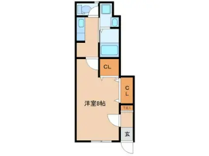 ハウスINモデラート(1K/1階)の間取り写真