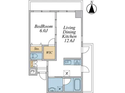GALLERIA SHIMOMARUKO(1LDK/2階)の間取り写真
