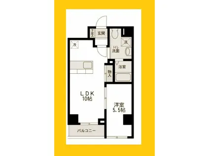 JMFレジデンス新横浜(1LDK/7階)の間取り写真