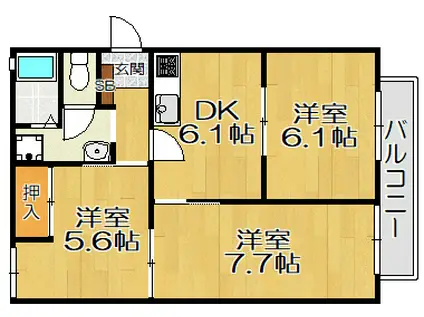 マーチハイツ(3DK/2階)の間取り写真