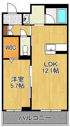 フルール・ド・ヒサノ(1LDK/2階)の間取り写真