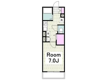 クレール戸塚(1K/1階)の間取り写真