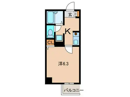 マモール川崎(1K/6階)の間取り写真