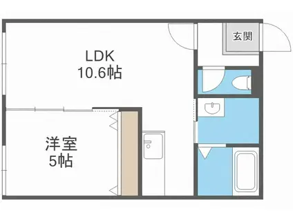 プルミエール・ミウ・ヴィ(1LDK/2階)の間取り写真