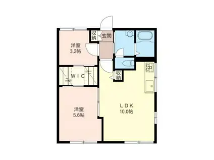 ルミエール泉B(2LDK/1階)の間取り写真