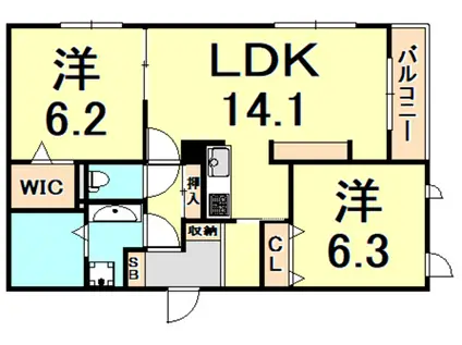 アークコート(2LDK/1階)の間取り写真