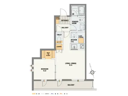 QUATTRO(1LDK/1階)の間取り写真