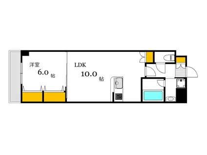 白島城北東亜ビル(1LDK/11階)の間取り写真