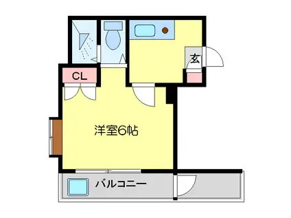 エスコートパレス江洋(1K/2階)の間取り写真