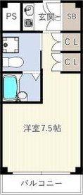 INOVE千里万博公園(ワンルーム/2階)の間取り写真