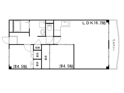 MISTRAL城西I(2LDK/3階)の間取り写真