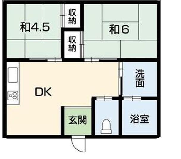 黒田荘(2DK/2階)の間取り写真