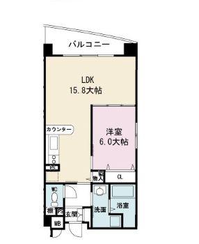 ビラージュプラム(1LDK/6階)の間取り写真