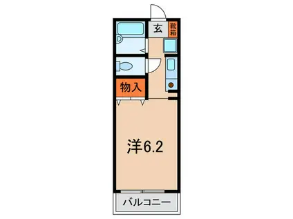 グリーンヒル六甲(ワンルーム/1階)の間取り写真