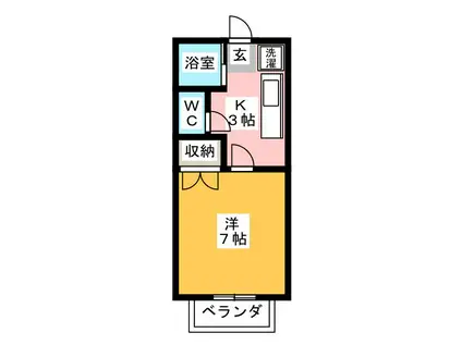 カーサひじり1(1K/2階)の間取り写真