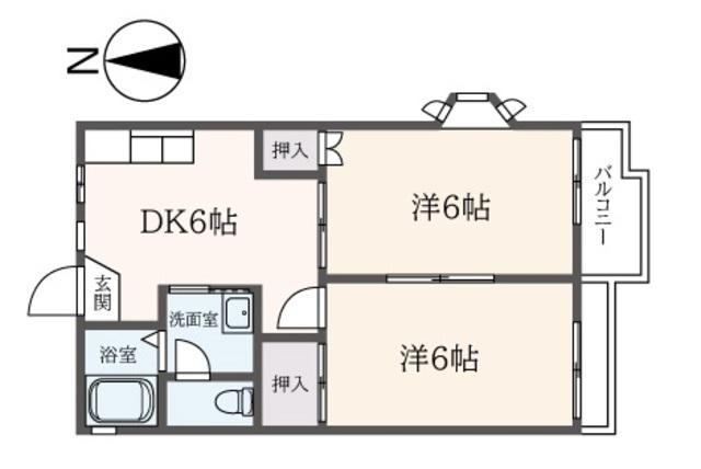 メゾンイケダ(2DK/1階)の間取り写真