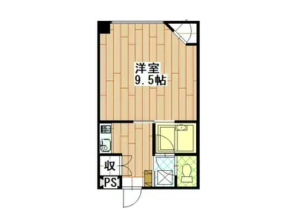 クリスタルガーデン(1K/4階)の間取り写真