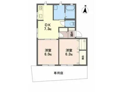 ディアスつゞみ(2DK/1階)の間取り写真