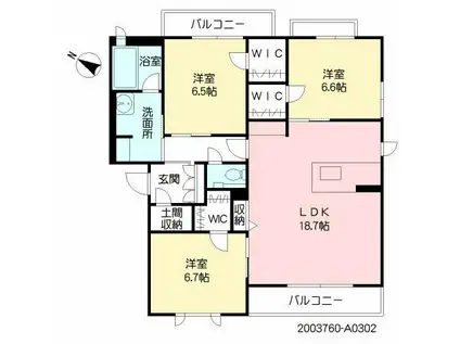 リバプール楠木(3LDK/3階)の間取り写真