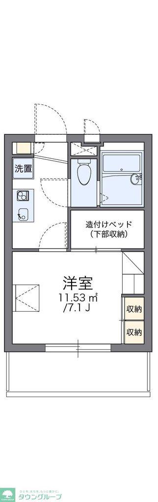 レオパレスネスト(1K/2階)の間取り写真