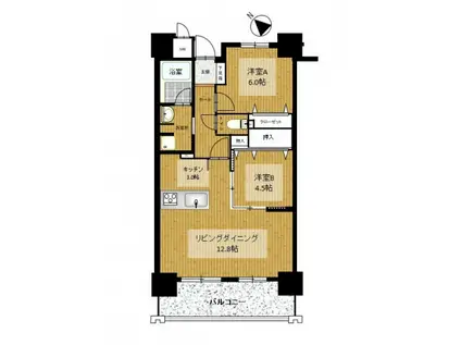 アンピールメゾン雑餉隈(2LDK/11階)の間取り写真