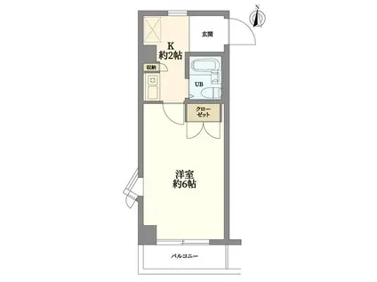 コアクレスト藤棚(1K/4階)の間取り写真