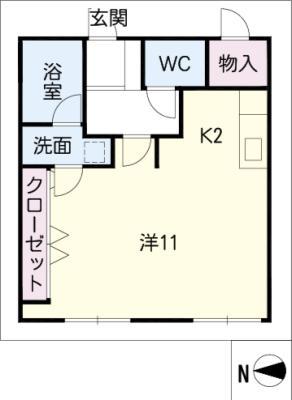 グランフォーレ(1K/2階)の間取り写真