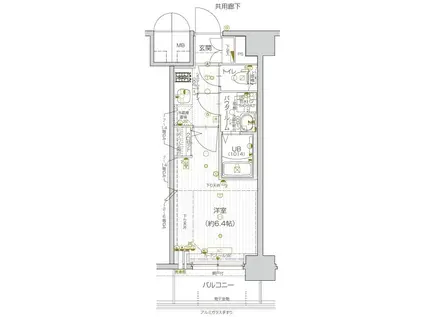 エスリード鶴舞グランパークス(1K/4階)の間取り写真