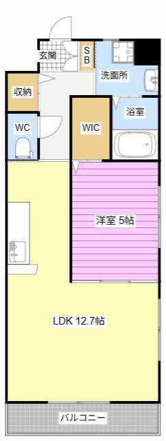 ルナール・イヌイ(1LDK/1階)の間取り写真