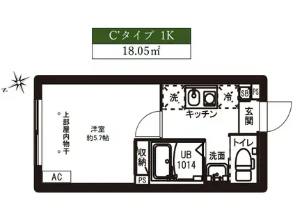 レピュア駒込レジデンス(1K/1階)の間取り写真