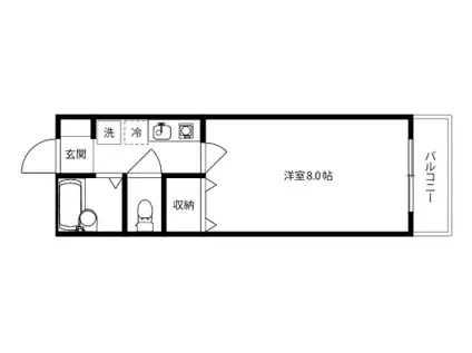 アビタシオン奈佐原(1K/1階)の間取り写真